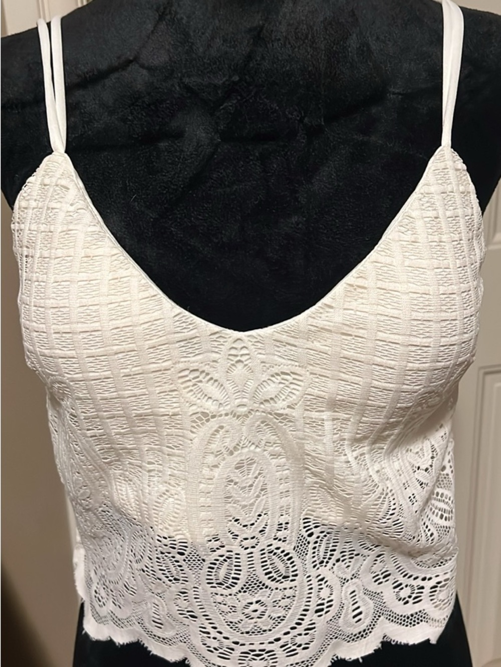 Revamped White Lace Crochet Cami Tank